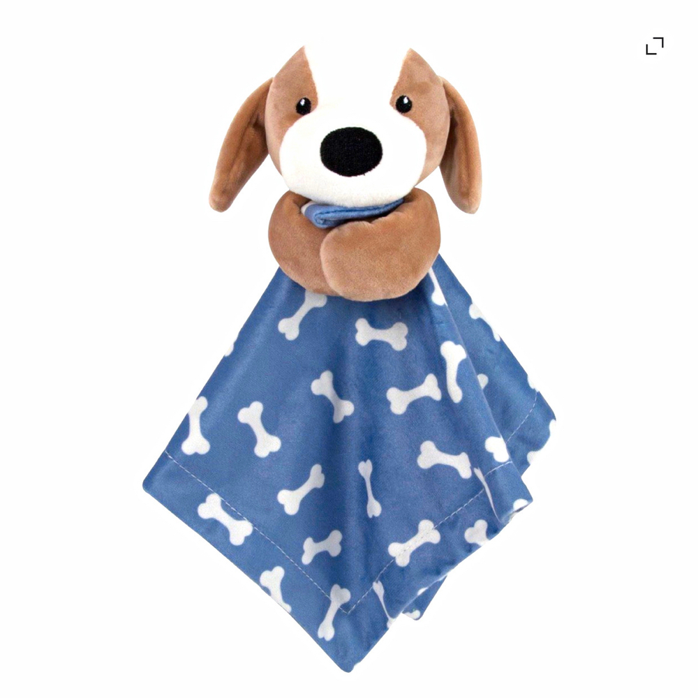 Baby Essentials Puppy Dog Security Blanket Lovey Blue/White/Brown